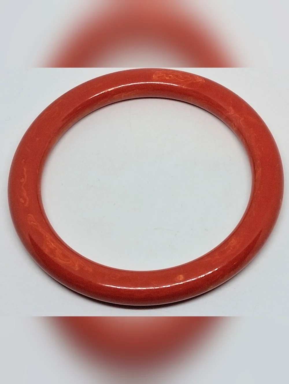 * Vintage Art Deco Fiesta Red Marbled Bakelite Bracelet